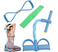 XoeLLe Entrenador Abdominal con Banda de Resistencia de Figura 8 y Banda Elástica, Equipo de Entrenamiento de Abdominales, expansor de Cuerpo Completo para Cuerda Elástica de Tracción (Azul)