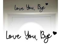 XoeLLe Letras de Madera Negro En la Puerta"Love You, Bye", Letrero Personalizado para Pasillo y Escaleras, Decoración de Pared del Hogar Estilo Moderno, Expresar Amor y Calidez para la Familia