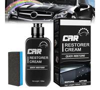 XoeLLe Renovador Plasticos Coche con Esponja,100ml Hidratador de Plasticos Coche, Limpia Tapicerias Coche, Abrillantador Plasticos Coche para Salpicaderos, Volantes, Reposabrazos, Parachoques