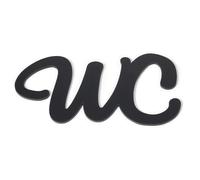 XoeLLe WC Sign, Señalización de Aseos, Negro Carteles para Puertas de WC, Adhesivo Lugares Públicos Baño Letreros Decoración de WC Cartel para Aseos para Interiores y Exteriores, 23 x 12.5 cm