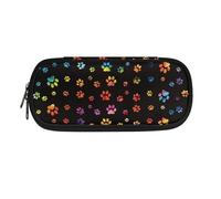 Xoenoiee Estuche de gran capacidad con 4 ranuras para niños, niñas, adolescentes y adultos, estuche grande para la escuela y la oficina, Colorful Dog Paws, Talla única, Organizador de bolsas