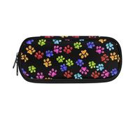 Xoenoiee Estuche para lápices de gran capacidad para niños, estudiantes, unisex, organizador de papelería con cremallera duradera, Colorful Dog Paws, Talla única, Organizador de bolsas