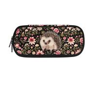Xoenoiee Estuche para lápices, estuche de almacenamiento grande para niños, estuche ligero para niñas, niños y estudiantes, Hedgehog Boho Floral, Talla única, Organizador de bolsas