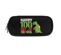 Xoenoiee Estuche para lápices, estuche para lápices de gran capacidad, organizador de papelería simple para estudiantes escolares, Dinosaur Basketball Happy 100 Day of School, Talla única, Organizador