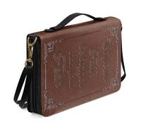 Xoenoiee Funda de piel sintética con estampado de cruz para hombres y mujeres, Let Your Faith Be Bigger Than Your Fear, funda de transporte de la Biblia con correa desmontable, funda para libro de la