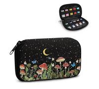 Xoenoiee Funda organizadora para unidad flash USB, diseño de seta, mariposa, luna, noche estrellada, para 10 unidades de pulgar, soporte para memorias USB, estuche de almacenamiento rígido, portátil,