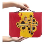 Xoenoiee Fundas de la Biblia con patrón de cruz de bandera de España para mujeres y hombres, bolsa de Biblia para niños y niñas, soporte de transporte de la Biblia con bolsillos, 2XL