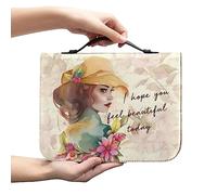 Xoenoiee Fundas para Biblia con estampado floral para mujeres y hombres, I Hope You Feel Beautiful Today, bolsa de Biblia para niños y niñas, soporte de transporte de la Biblia con bolsillos, M