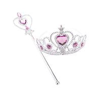 Xoeryoy 1 Juego de Varita de Corona de Princesa para niñas pequeñas, Accesorio de Disfraz, Tiara y Varita