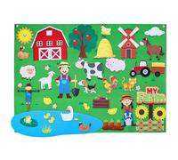 Xoeryoy Animales de Granja Tablero de Historias de Fieltro de 41 x 30 Pulgadas Aprendizaje Temprano Tablero de Fieltro Interactivo para Colgar en la Pared para niños pequeños Familia Navidad Juegos