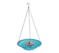 Xoeryoy Baño para pájaros Colgante, Fuente de Agua Flotante Que atrae pájaros para jardín, Fuente de baño para con energía Solar para Exteriores, Patio, Patio, Azul