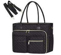 Xoeryoy Bolsa de trabajo de nailon de 16, 5 x 5, 9 x 12, 6 pulgadas, con múltiples bolsillos, bolsa para profesores, con para botellas, llaveros con lazo para bolígrafo, maletín con correa ajustable