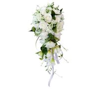 Xoeryoy Bouquet de Boda, 9.1x21.7 Pulgadas lágrimas románticas Ramas Nupciales, Rosa Artificial en Cascada para Novias sosteniendo el Estilo de decoración del Centro de la Boda 1##