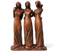 Xoeryoy Escultura de Hermanas - Figuras de Hermanas de Resina, Que simbolizan la Amistad y la Unidad, Estatua marrón para decoración del hogar y la Oficina, 5, 3 x 3, 7, Tres