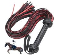Xoeryoy Fusta para Montar, látigo de Cuero sintético para Montar a Caballo, látigos Suaves y duraderos con Mango cómodo para ecuestres, floggers para Disfraz de Cosplay; 1