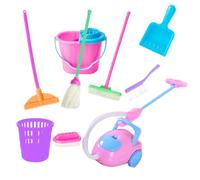 Xoeryoy Herramientas de Limpieza para casa de muñecas, fregona en Miniatura, recogedor, Cubo, Cepillo, Accesorios para casa de muñecas, 9 Uds.