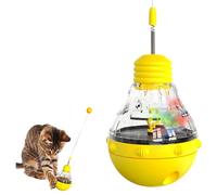 Xoeryoy Juguete de dispensador de Gato, Design Tumbler Design Interactive Cat Toy con Varita y Bola Luminosa, Suministros de Mascotas multifunción para alimentación, estimulación Mental
