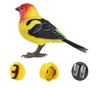 Xoeryoy Juguetes para pájaros, Juguete de pájaro eléctrico Interactivo con Bandeja y Textura de simulación, Decoraciones de Patio de Control de Voz y luz al Aire Libre para casa, jardín &&