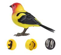 Xoeryoy Juguetes para pájaros, Juguete de pájaro eléctrico Interactivo con Bandeja y Textura de simulación, Decoraciones de Patio de Control de Voz y luz al Aire Libre para casa, jardín