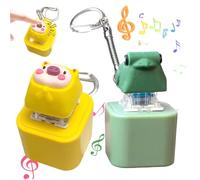 Xoeryoy Llavero Recargable de Rana croando, luz y Sonido, Lindo Llavero de Cerdo, Alivio del estrés, Juguete antiestrés para niños y Adultos, 2 uds.