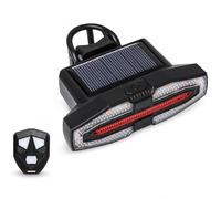 Xoeryoy Luz Trasera para Bicicleta, 5 Modos, Intermitentes para Bicicleta eléctrica con bocina de 120db, luz Trasera para eléctrica Recargable por energía Solar/USB con Control Remoto, ne