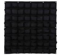 Xoeryoy Macetero Vertical de Pared, macetero de Pared con 64 Bolsillos para Uso en Interiores y Exteriores, jardín de Tela Gruesa con Ojales para Colgar fácilmente; 1