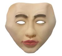 Xoeryoy Máscara facial realista, máscara humana de aterrizaje de látex transpirable para accesorios de mascaradas de disfraces de Ha