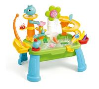 Xoeryoy Mesa de Arena y Agua, Divertida Mesa de Agua para niños con Fregadero de recirculación eléctrica, Centro de Actividades múltiples con Pesca y tobogán para niños niñas