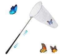 Xoeryoy Neta de Mariposa con 11 Anillo de Anillo 20 Neto Profundidad de Acero Inoxidable para pájaros telescópico de Insectos telescópico Que se extiende a 59 Redes de Mariposas al Aire Libre portá
