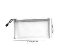 Xoeryoy Punga de Malla de Caja de lápiz Transparente con Bolsa de Almacenamiento de papelería Zip para Estudiantes Suministros de Oficina 2pcs 8.5x4.7 en Gris