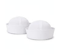 Xoeryoy Sombrero de Marinero, 2 Piezas Sombreros de Marinero Blancos para Adultos - Sombreros de capitán de 22, 83 Pulgadas (58 cm) para representaciones teatrales, Cosplay y Fiestas temáticas
