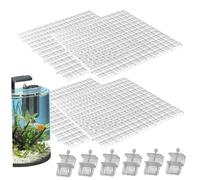 Xoeryoy Tapa del Acuario 4pcs 12x12 Tapa de Pescado Anti-Salto Aquarium a Prueba de Gato con 6 Cubierta de pez nonopacable de Corte de 6 Abrazaderas#