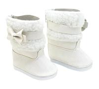 Xoeryoy Zapatos para Muñecas de 18 Pulgadas 1 Par de Botas de Nieve para Muñecas Zapatos en Miniatura Botas de Invierno con Forro de Piel Sintética Blanca y Accesorios para Lazos para de 18 Pulg