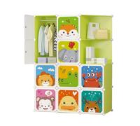 XOKOTAKI Armario Modular Infantil, Estantería de Módulos, Ropero para Niños, Organizador Modular, Estante de Almacenamiento para Hogar, 12 Módulos, 140X105 cm