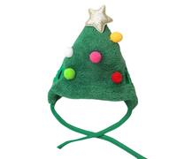Xoktlde Sombrero de perro con pompones coloridos, sombrero para la cabeza, gorro de árbol de mascotas de Navidad, accesorios para disfraz de fiesta