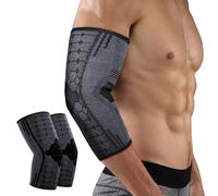 xolear 2 Piezas Codera Epicondilitis, Coderas Epicondilitis Brazalete, Codo Tenista para Hombre y Mujer, Mangas de Soporte para Protección Deportiva y Alivio del Dolor, para Tenis, Golf(Negro, L)
