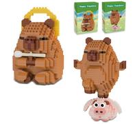 xolear 2 Piezas Juego de Construcción para Niños Capybara, Juego Construccion Animales, Sets de Construcción, Cultiva la Paciencia y la Concentración para Decoración de Interiores y Regalos(B)