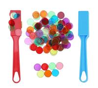 xolear 200 Pcs Fichas Bingo Kit, Bingos de Juguete con 2 Piezas Palo Magnético, Colores Cartones Bingo Juego Magnetico Mesa Rompecabezas para Familias Grupos y Actividades Juguetes Educativos