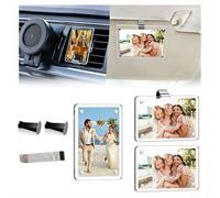 xolear 3 Piezas Acrílico Marcos Magnéticos 6x9cm con Clips y Adhesivo para Parasoles y Rejillas de Ventilación de Coches, Portafotos Magnético Pequeño se Puede Usar Horizontal o Verticalmente