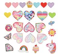 xolear 30 Piezas Parches Ropa Niños Unicornio Dibujos Animados Bordado Lindo Parches Ropa Termoadhesivos Planchable o Cosido para Chaquetas, Jeans, Mochilas y Sombreros