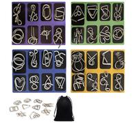xolear 32 Piezas Rompecabezas de Metal con Tarjetas de Solución | Juegos de Ingenio Puzzles de Metal, Mini IQ Puzzle para Adultos Adolescentes Regalitos Cumpleaños Invitados