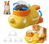 xolear Distributore di Cibo Interattivo a Forma di Anatra, Lavabile, per Cani e Gatti, 2 in 1, con Funzione di Erogazione Lenta e Dispenser di Snack, Facile da Pulire e con 3 Diverse Aperture