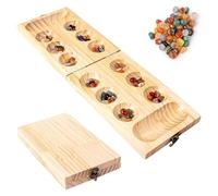 xolear Mancala Juego de Mesa de Madera con 50 Piedra Natural