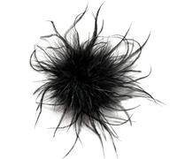 Xolear Plumas de Avestruz Broche de Plumas Vintage para, Broches para Ropa Mujer Natural y Esponjosa, Ideal para Bodas, Fiestas y Carnavales Combina con Blazers, Vestidos, Chaquetas(Negra)