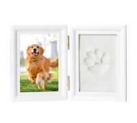 xolear Set de Huellas para Perro y Gato, Marco de Fotos Conmemorativo para Mascotas con Arcilla 3D, Plegable Marco de Recuerdo de Mascota Aplicable a Artículos Conmemorativos y Lápidas