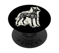 Xoloitzcuintli Perro Mexicano Sin Pelo Azteca Xolo Linocut PopSockets PopGrip Adhesivo