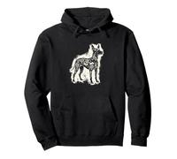 Xoloitzcuintli Perro Mexicano Sin Pelo Azteca Xolo Linocut Sudadera con Capucha