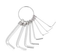 Xolsurg Juego de 8 llaves Allen plateadas, con llave Allen para llavero, juego de llavero hexagonal de 1,5-6 mm, herramienta de reparación de para bicicleta en forma