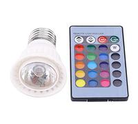 Xolsurg RGB LED Magic Limil Bulbo 24 Keys Función de memoria remota Bar de fiesta eficiente Bright Energy Sala de estar Studio