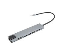 Xolsurg USB C HUB 8 Puertos Tipo C Estación de Acoplamiento Adaptador de Carga de transmisión de Datos de Alta Velocidad para Laptop